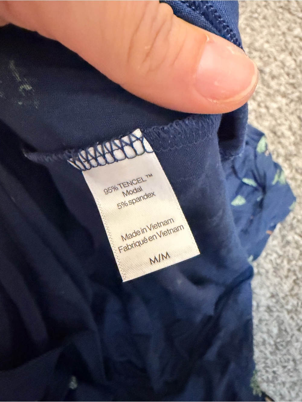 Eberjey Gisele Woodland Pine Navy Ivory Pajama Set M Tencel Modal Christmas - Picture 10 of 10